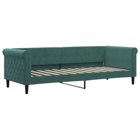 vidaXL Tagesbett, Gästebett 2-in-1, Sofabett Schlafsofa für Schlafzimmer Wohnzimmer, Bettsofa Sofa, Modernes Design, Dunkelgrün 80x200cm Samt