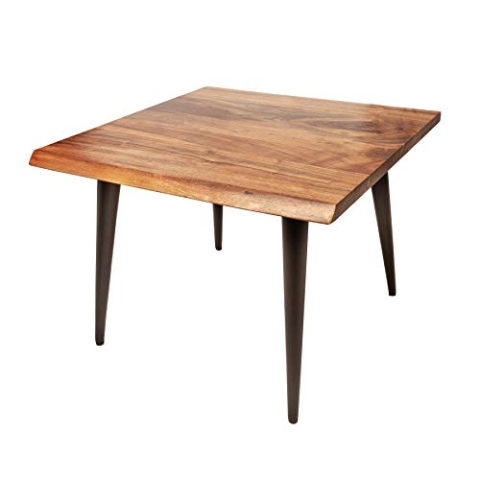 Riess Ambiente Massiver Beistelltisch Organic Living 60cm Akazie Couchtisch mit Baumkante Wohnzimmertisch Tisch