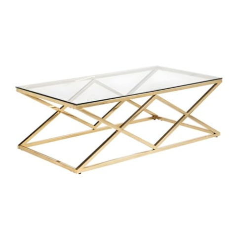 Vente-unique Pascal MORABITO-Couchtisch - Glas & Stahl - Goldfarben - Charlotte von Pascal MORABITO