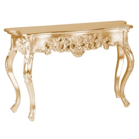 Invicta Interior riess-Ambiente Elegante Konsole VENICE 110cm Gold Barock Design Anrichte handgearbeitet handmade Beistelltisch Flurtisch Ablage schmaler Sofatisch Tisch