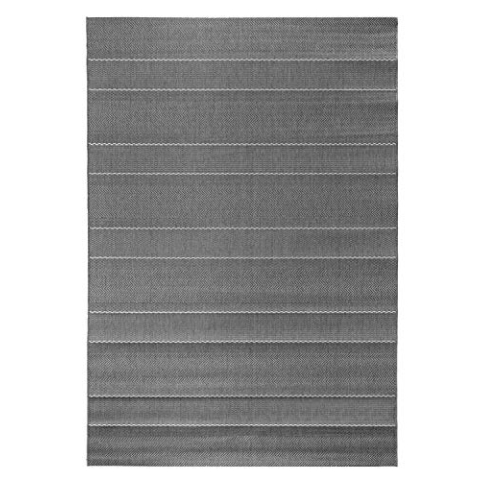 Hanse Home Sunshine In- und Outdoor Teppich Fürth 80x150cm - Flachgewebe Wetterfest Modernes Design für Balkon Terrasse Wintergarten Küche Esszimmer Badteppich Wohnzimmerteppich Wasserfest in Grau