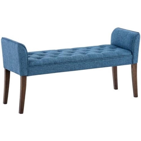CLP Chaiselongue Cleopatra I Stoff-Bezug I Polsterbank, Farbe:blau, Gestell Farbe:antik-dunkel