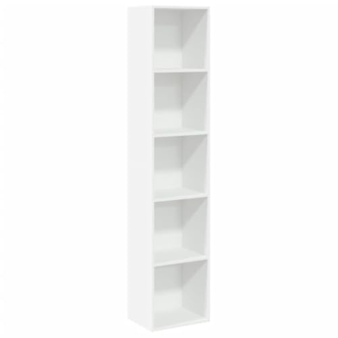 vidaXL Bücherregal, Bücherschrank Regal mit Stauraum, Standregal für Wohnzimmer Büro, Büroregal Aktenregal Aufbewahrungsregal, Weiß Holzwerkstoff