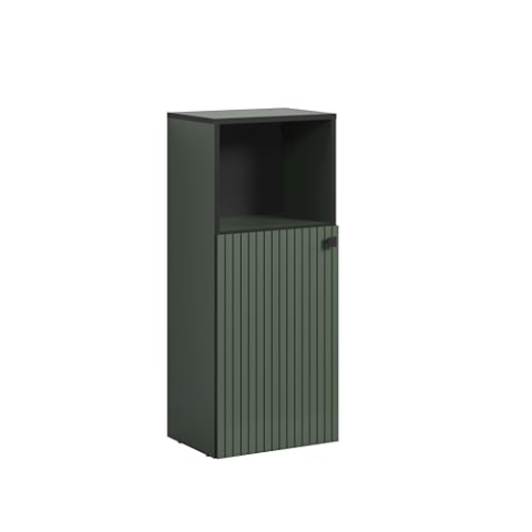 trendteam smart living - PureBliss - Standschrank - Grün - Rillenoptik - 1 offenes Fach + 1 Eonlageboden - (BxHxT) 40 x 95 x 31cm - Badezimmerschrank mit edlem Metallgriff