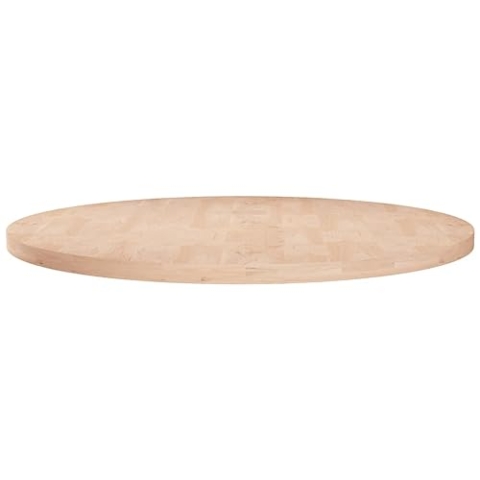 vidaXL Runde Tischplatte Massivholzplatte Eichenplatte Holzplatte Platte Ersatztischplatte Ø80x2,5cm Unbehandeltes Massivholz Eiche