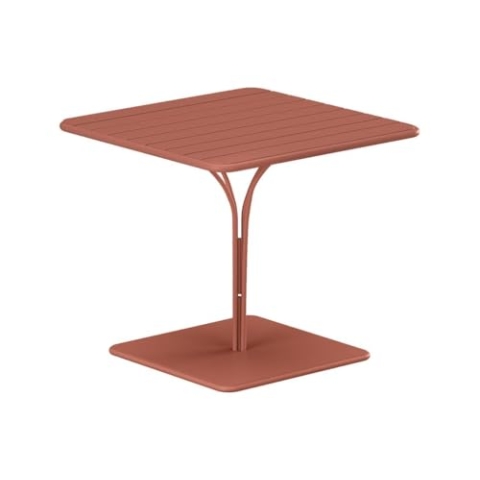 Vente-unique-Gartentisch - L. 80 cm - Metall - Terracotta - MIRMANDE von MYLIA