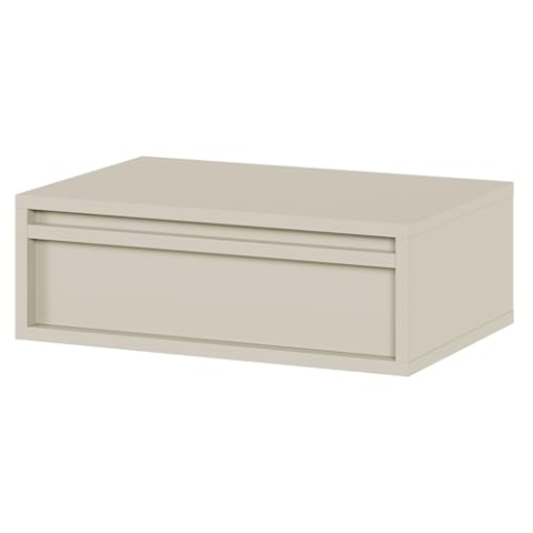 Selsey Nachttisch Beistellschrank Beistelltisch Nachtschrank 50 cm Hängend mit Schublade Graubeige Evo