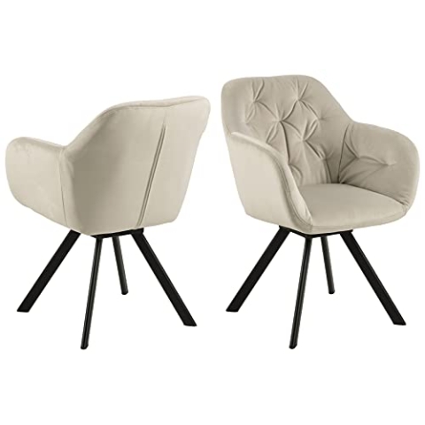 AC Design Furniture Kerstin Carver Esszimmerstuhl, H: 81,5 x B: 57,5 x T: 61,5 cm, Sand, Stoff/Metall, 1 Stk.