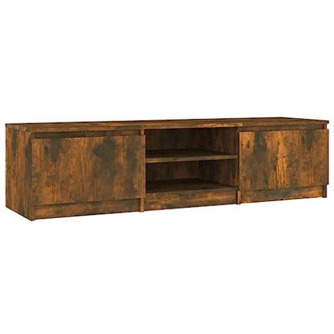 vidaXL TV Schrank Lowboard TV Möbel Tisch Board Sideboard Fernsehschrank Fernsehtisch HiFi-Schrank Räuchereiche 140x40x35,5cm Holzwerkstoff