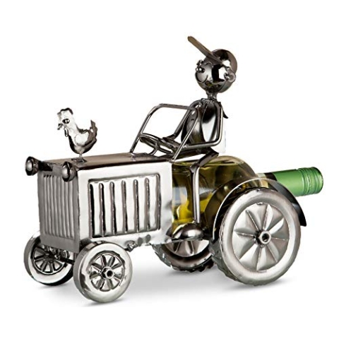 GILDE Weinflaschenhalter Metall vernickelt - Flaschenhalter - Weinständer - Fabr: Silber - Höhe 25 cm