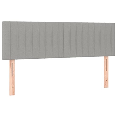 vidaXL Kopfteil 2 STK., Bettkopfteil mit Holzbeinen, Höhenverstellbar Polsterkopfteil für Bett, Betthaupt Bettzubehör Schlafzimmer, Hellgrau 72x5x78/88cm Stoff