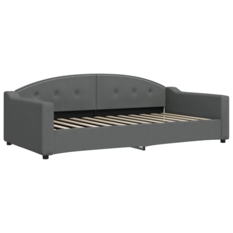 vidaXL Tagesbett, Gästebett 2-in-1, Sofabett Schlafsofa für Schlafzimmer Wohnzimmer, Bettsofa Sofa, Modernes Design, Dunkelgrau 100x200cm Stoff
