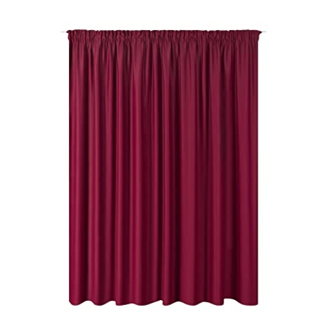 JEMIDI Vorhang Blickdicht 300x245cm - Gardine mit Kräuselband Universalband - 100% Polyester Schal lang für Wohnzimmer Schlafzimmer - Bordeaux