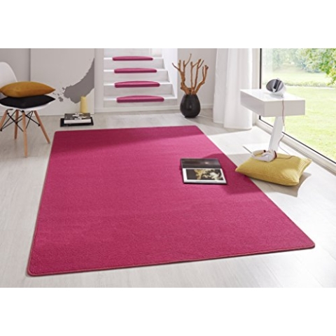 Hanse Home Indoor Teppich Fancy – Wohnzimmerteppich einfarbig Modern Velours Teppich für Esszimmer, Wohnzimmer, Kinderzimmer, Flur, Schlafzimmer, Küche – Pink, 200x280cm