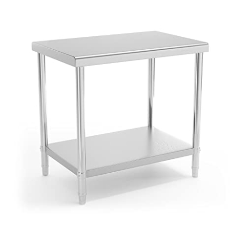 Royal Catering RCAT-90/60-NW Edelstahltisch Fläche 90 x 60 cm Tragkraft 210 kg Ebenen 2 Grilltisch Outdoor Küchenmöbel