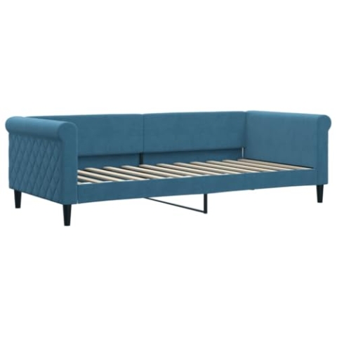 vidaXL Tagesbett, Gästebett 2-in-1, Sofabett Schlafsofa für Schlafzimmer Wohnzimmer, Bettsofa Sofa, Modernes Design, Blau 90x200cm Samt