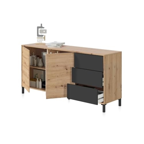 Habitdesign 0 Anrichte, Holz, 154 cm (Ancho) x 74 cm (Alto) x 41 cm (Boden)