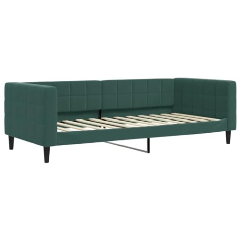 vidaXL Tagesbett, Gästebett 2-in-1, Sofabett Schlafsofa für Schlafzimmer Wohnzimmer, Bettsofa Sofa, Modernes Design, Dunkelgrün 90x200cm Samt