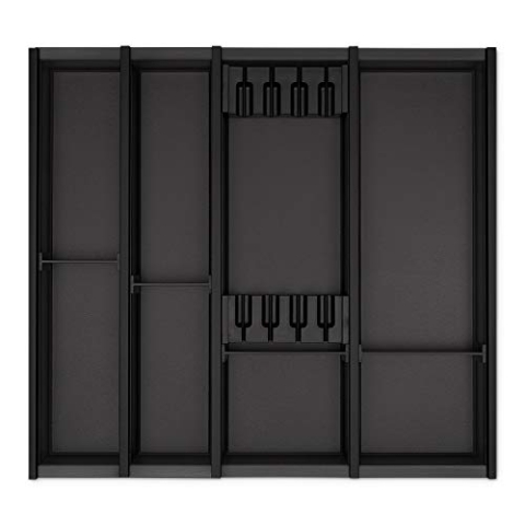 Besteckeinsatz Cuisio anthrazit für 600 mm Korpusbreite Tiefe 473 mm mit Messerblock für Legrabox von Sotech