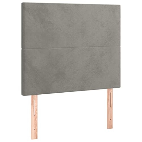 vidaXL Kopfteil 2 STK., Bettkopfteil mit Holzbeinen, Höhenverstellbar Polsterkopfteil für Bett, Betthaupt Bettzubehör Schlafzimmer, Hellgrau 90x5x78/88cm Samt
