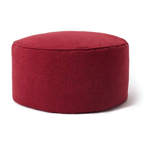 Lumaland Sitzsack Pouf (50 L) | Kompakter Sitzsack mit 3-in-1-Funktion: bequemer Hocker, praktisches Tischchen & stylischer Indoor Fußschemel I Mit Flexibler EPS-Füllung | Ø 25 x 45 cm [Rot]