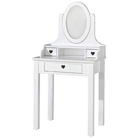 VIPACK Spiegel Amori Schminktisch, Holzwerkstoff, weiß, 40 x 70 x 136 cm