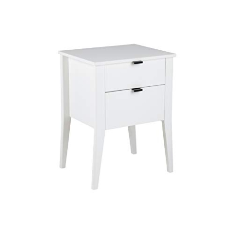 AC Design Furniture Sofia Nachttisch, L: 48 x B: 40 x H: 65 cm, weiss, MDF, 1 Stück