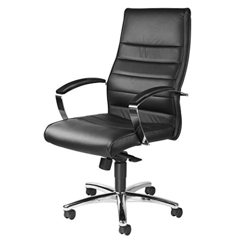 Topstar Designer-Luxus-Chefsessel, Bürostuhl, Leder, schwarz
