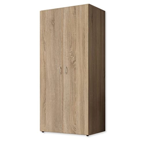 58-122-66 BASE 2 Eiche Sägerau Nb. Kleiderschrank, Jugenzimmerschrank Stauraumschrank 2türig