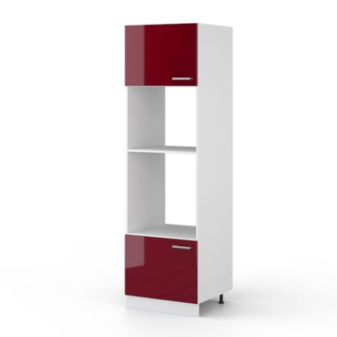 Vicco Mikrowellenschrank R-Line, Küchenregal für die Mikrowelle, Bordeaux Hochglanz/Weiß, 60 cm