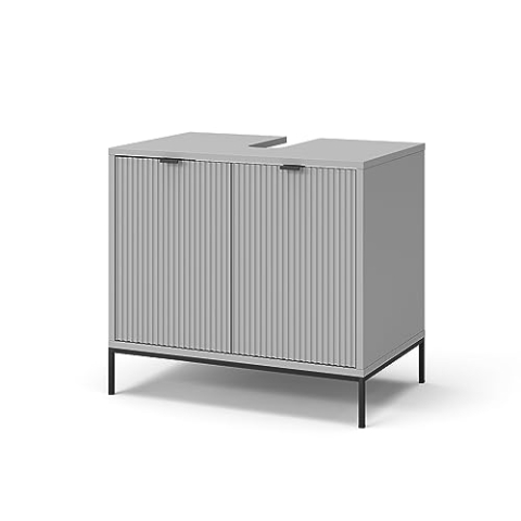 Vicco Waschbeckenunterschrank Eliza, Grau, 70 x 63 cm mit Türen und Schublade
