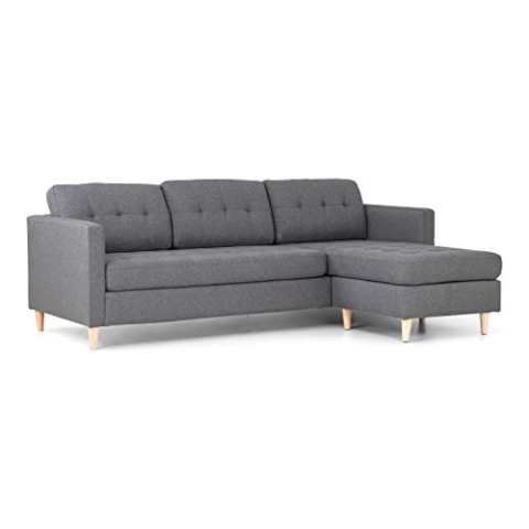 Dynamic24 Ecksofa Mars grau Stoffsofa Eckgarnitur Couchgarnitur Couch Sofa Wohnlandschaft
