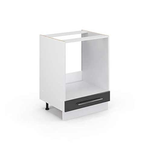 Vicco Herdumbauschrank Fame-Line, Anthrazit Hochglanz/Weiß, 60 cm ohne Arbeitsplatte
