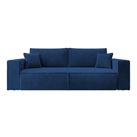 Selsey Sofa Schlafsofa Couch Mit Stauraum Schlaffunktion Pflegeleicht Polyurethanschaum Kordsamt Weich Dunkelblau Farese
