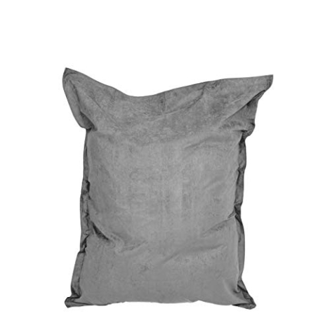 Lumaland Riesen-Sitzsack XXL 140x180cm | Indoor Bean Bag aus weichem & waschbarem Microvelours | 2-in-1- für bequemes Sitzen & Liegen | Mit über 3 Mio. anpassungsfähigen EPS-Perlen [Grau]