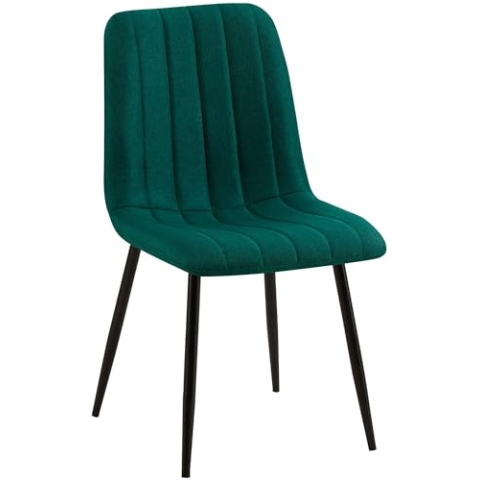 CLP Stuhl Dijon I Samt I Stoff I Mit Ziernähten I Mit Bodenschonern, Farbe:dunkelgrün, Material:Stoff