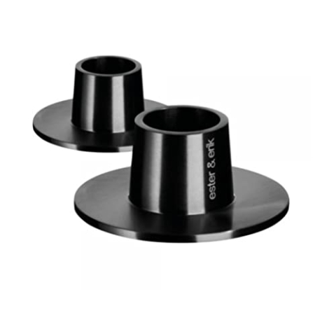 ester & erik Candleholders medium, Black, Matt, 2 Stück [Set]