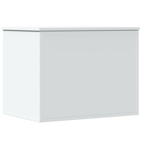 vidaXL Truhe, Spielzeugkiste mit Stauraum Deckel, Aufbewahrungsbox für Wohnzimmer, Auflagenbox Kissenbox Kiste, Weiß Holzwerkstoff