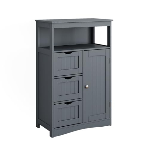 Vicco Midischrank Bianco, Badmöbel, Grau, 56 x 86.5 cm