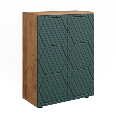 Vicco Midischrank Irma, Badmöbel, Goldkraft Eiche/Grün, 60 x 81 cm