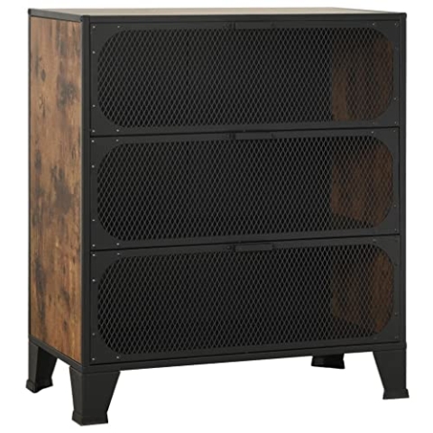 vidaXL Aufbewahrungsschrank Sideboard Kommode Schrank Anrichte Beistellschrank Mehrzweckschrank Standschrank Rustikales Braun 72x36x82cm Metall MDF