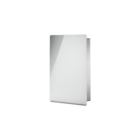 Blomus -VELIO- Schlüsselkasten/Glasmagnettafel in zeitlosem Weiß, hochwertige Verarbeitung, 7 Schlüsselhaken, magnetischer Verschluss, moderne Schlüsselbox (B / H / T: 5 x 30 x 20 cm, Weiß, 65370)