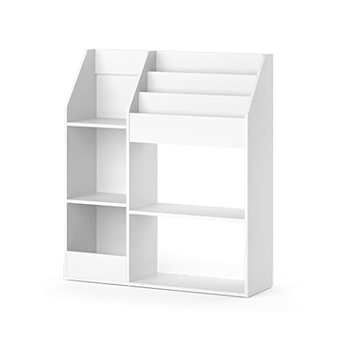 Vicco Kinderregal Luigi, Spielzeugregal für Faltboxen, Weiß, 100.4 x 114.2 cm ohne Faltboxen