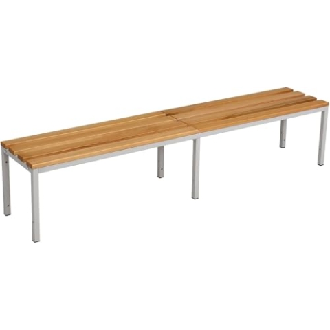 furni24 Sitzbank für Umkleideräume BxHxT: 200x42x40 cm, Umkleidesitzbank, Umkleidebank, Garderobenbank, Sportbank, Bank mit Echtholz für Fitnessstudio