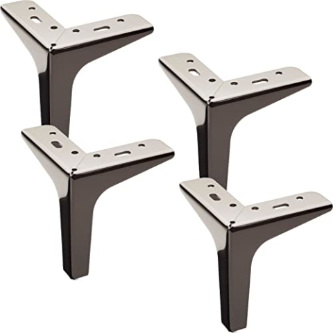 SOTECH 4er Set Möbelfüße Victor-NANNARP Höhe 130 mm schwarz verchromt Polsterfüße Schrankfüße Füße Sofafüße