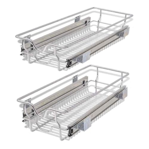 vidaXL 2X Einbauschublade 30cm Korbauszug Schrankauszug Teleskopschublade