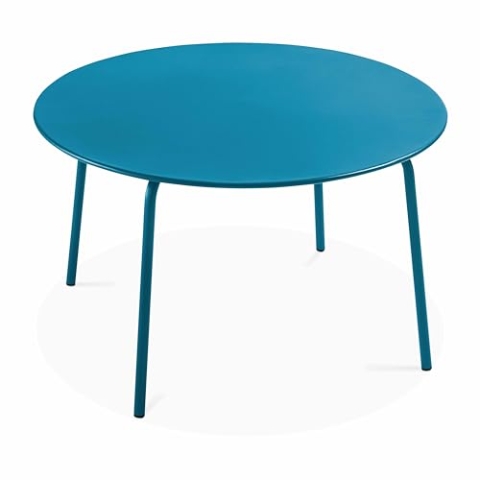 Oviala Gartentisch, rund, aus Stahl, Blau Pacific – Palavas