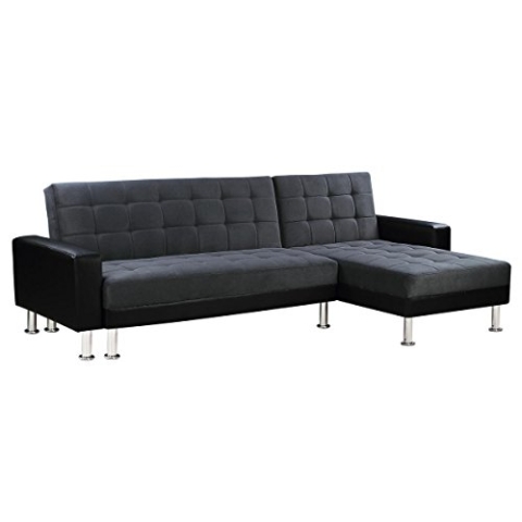 habitat et jardin Ecksofa reversibel mit Schlaffunktion Theo - 4 Personen - Schwarz/Grau