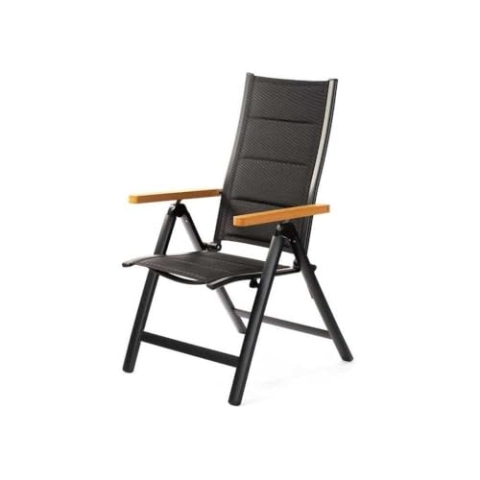 FIELDMANN FDZN 5017 Verstellbarer Sessel, 7 Positionen, Aluminium, Schwarz, 105 x 55 x 45 cm, Tragkraft 120 kg, Set mit 2 Stück
