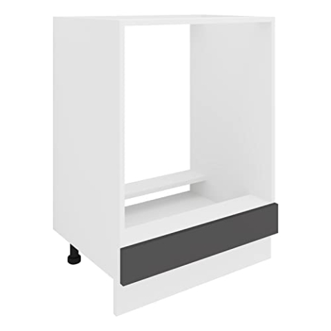 VCM Ofenschrank | Maße ca. H. 82 x B. 60 x. T. 46 cm | Herdumbauschrank | verstellbare Füße | Backofenschrank Esilo Weiß/Anthrazit